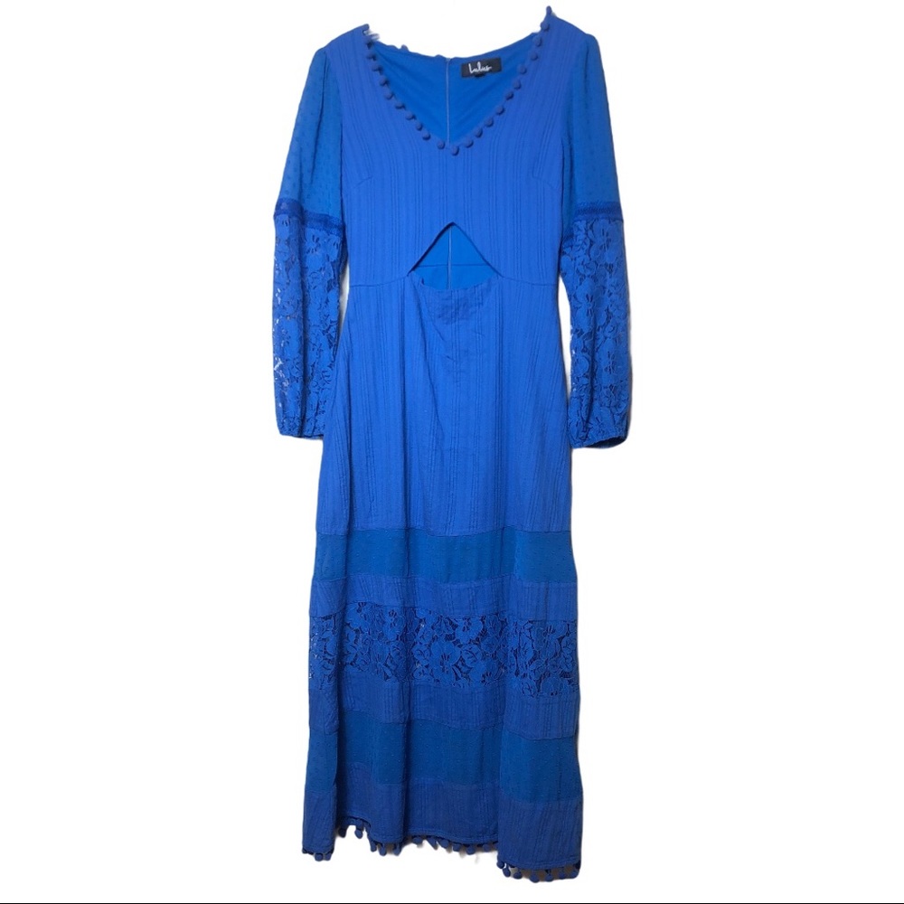 Lulus Menagerie Lace Cutout Long Sleeve Midi Dress - Picture 3 of 13